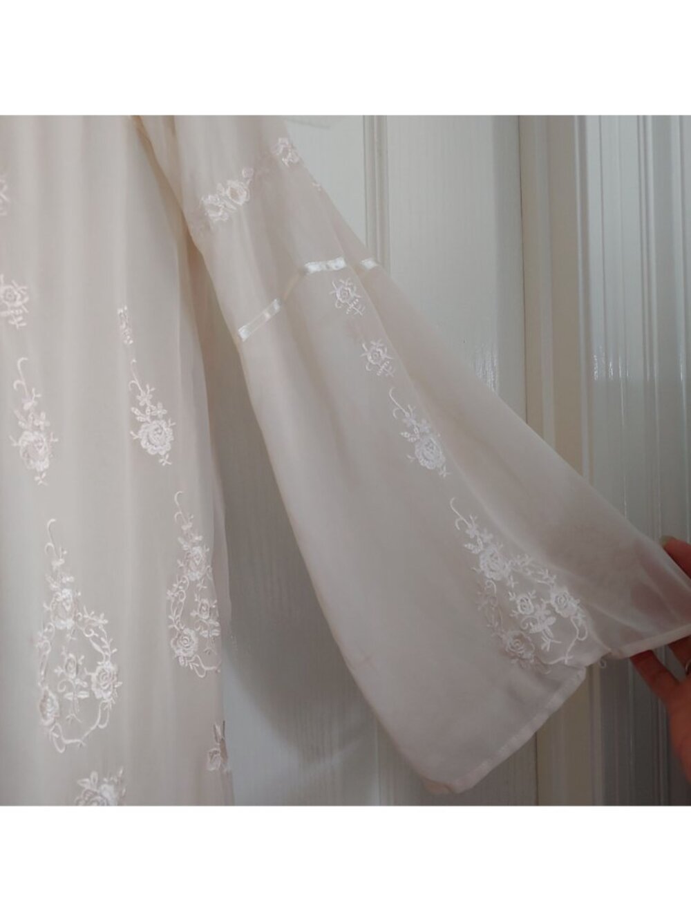 Free People Embroidered Dress Fairycore Festival Romantic Boho Ethereal M - Picture 9 of 15
